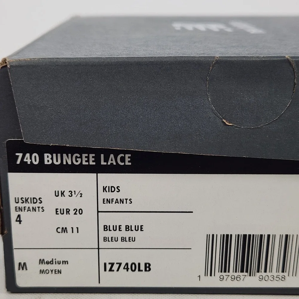New Balance 740 Bungee Lace Toddler Size 4 Blue Blue Running Sneakers IZ740LB